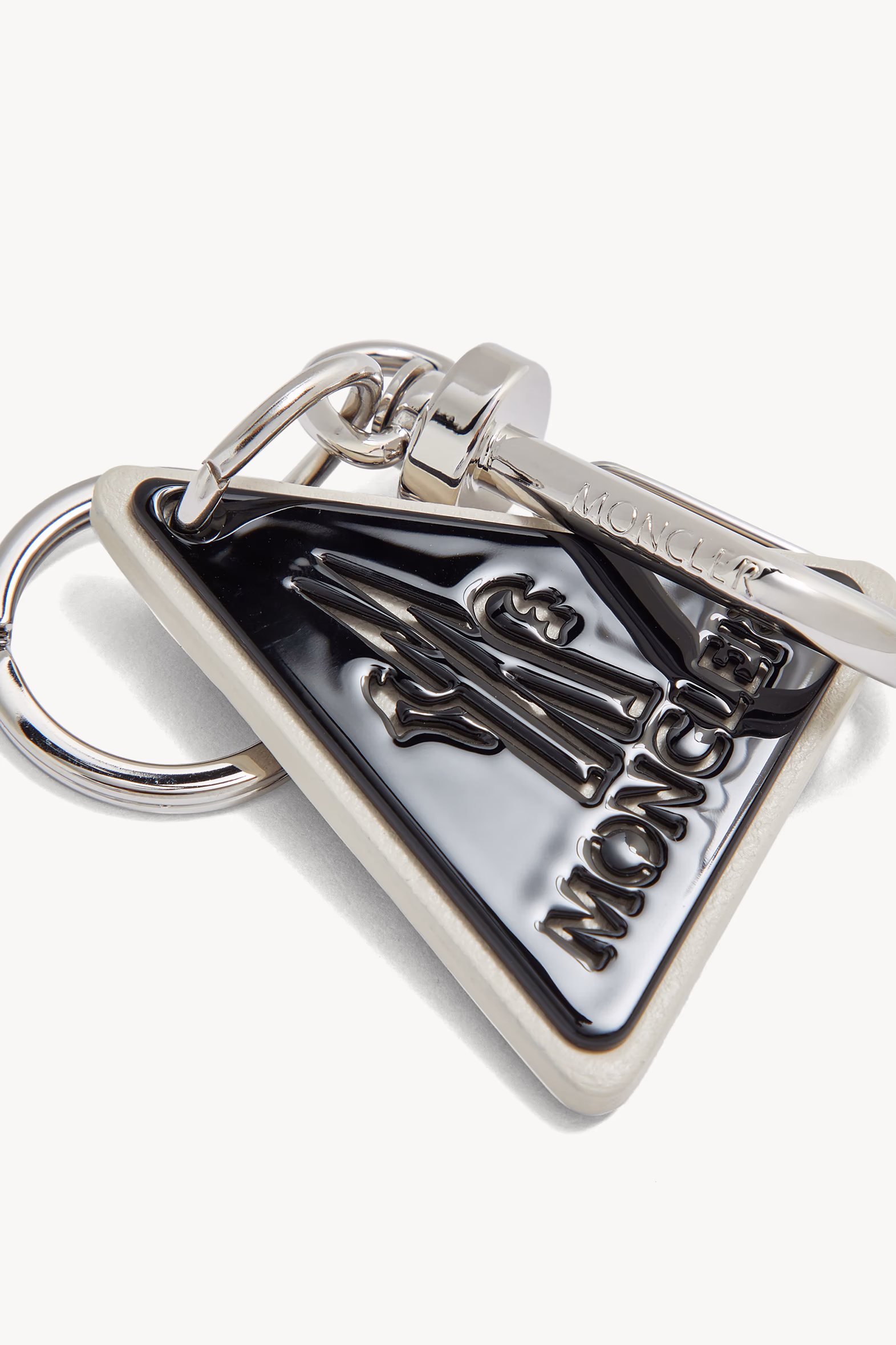 Porte-clés à logo en cuir Mixte Noir Moncler 3